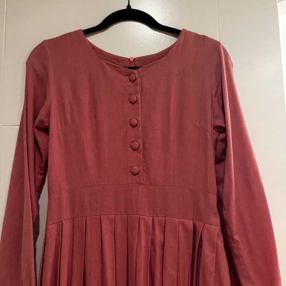 ModaMarieClaire Pink cottagecore linen dress, size XS - Picture 3 of 3